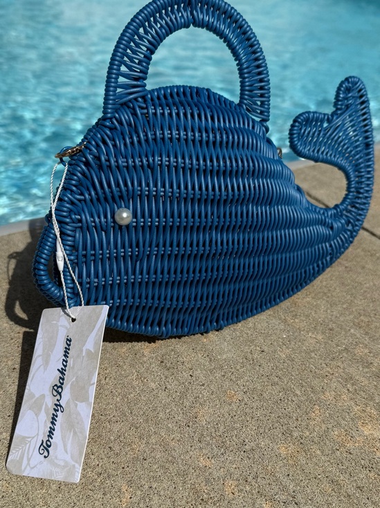 Tommy Bahama Handbags - New Tommy Bahama Blue Whale Woven Top-Handle Bag